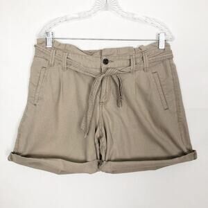 Sonoma Linen Cotton Blend Paper Bag Shorts Size 10